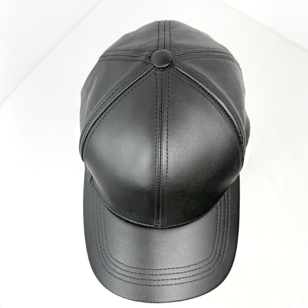 Emstate by Winner Caps Black Genuine Leather Made in the USA Ball Cap